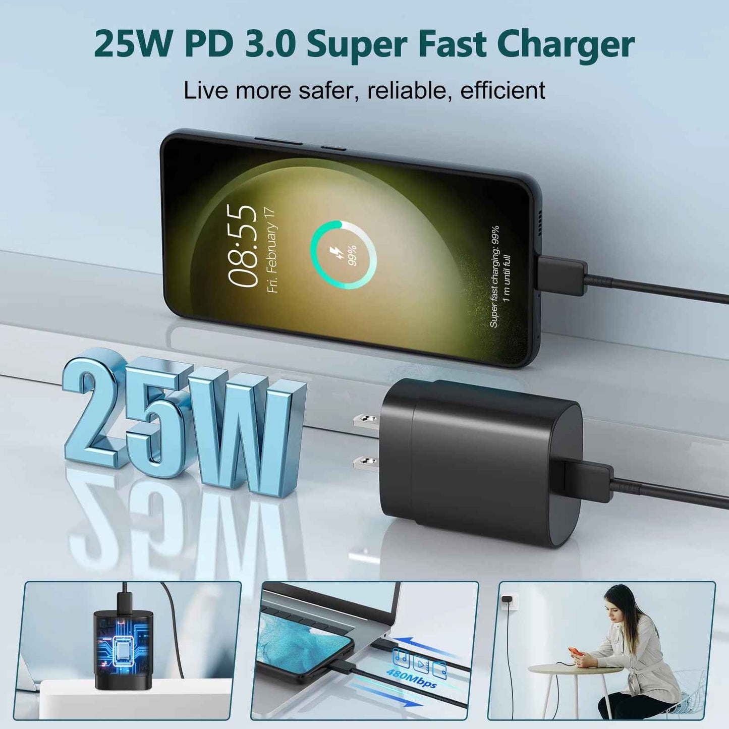 โก Samsung 25W Super Fast Charger with Type-C Cable
