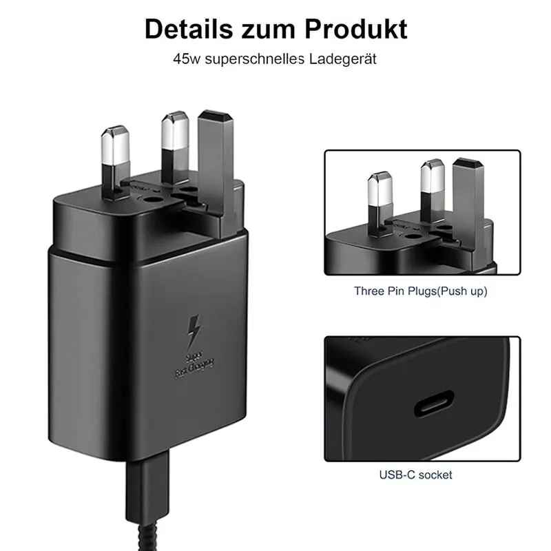 ⚡ Samsung 45W Super Fast Charger with Type-C Cable