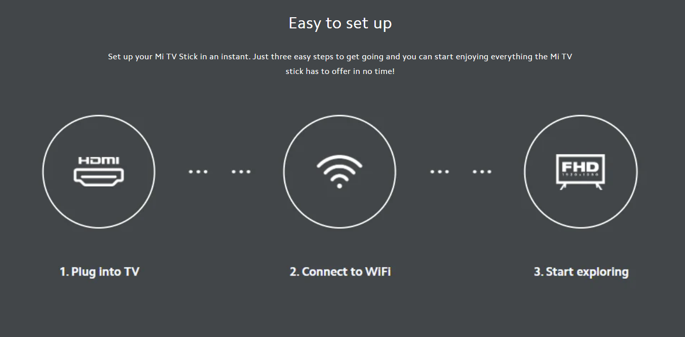 Mi TV Stick “Stream Anywhere” with 2 GB RAM & 16 GB ROM — plug, play, and enjoy.