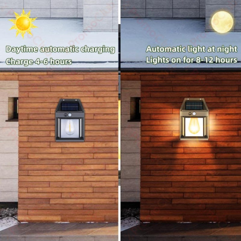 🌞 Solar Motion Sensor Wall Light – Outdoor Waterproof Garden Lantern