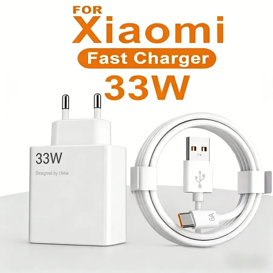 ⚡ Xiaomi 33W Original Fast Charger (Box Pulled) with Type-C Cable – Turbo Power Charging