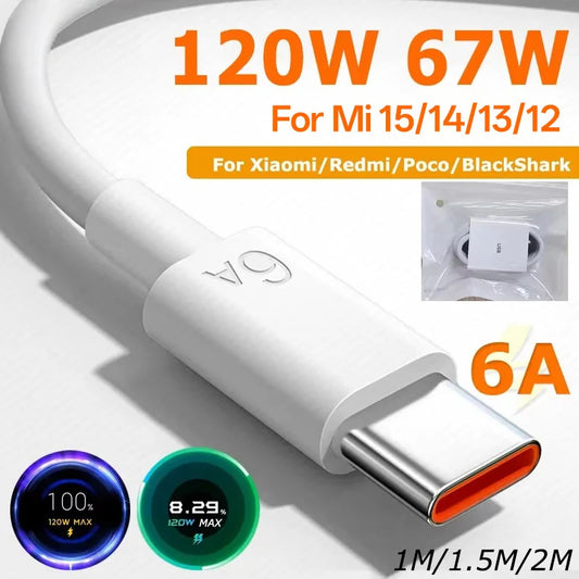 ⚡ Xiaomi 120W / 90W / 67W Turbo Fast Charge USB Type-C Cable – Ultra Fast Charging Data Cord