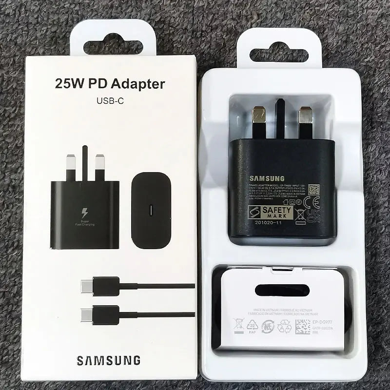 ⚡ Samsung 25W Super Fast Charger UK Plug – PD USB-C Fast Charging Adapter for Galaxy Series