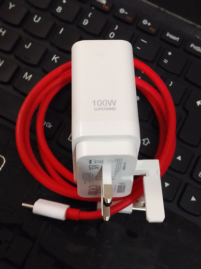 ⚡ OnePlus 100W SuperVOOC Fast Charger with Type-C Cable