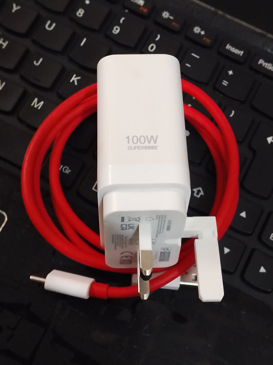 ⚡ OnePlus 100W SuperVOOC Fast Charger with Type-C Cable