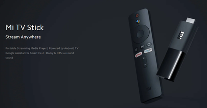Mi TV Stick “Stream Anywhere” with 2 GB RAM & 16 GB ROM — plug, play, and enjoy.