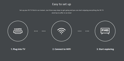 Mi TV Stick “Stream Anywhere” with 2 GB RAM & 16 GB ROM — plug, play, and enjoy.