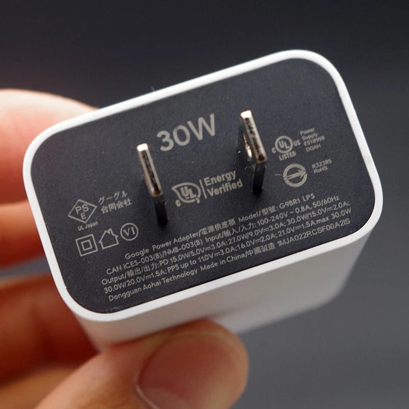 ⚡ Google Pixel 30W Original Fast Charger with Type-C Cable – Official USB-C Power Delivery Adapter